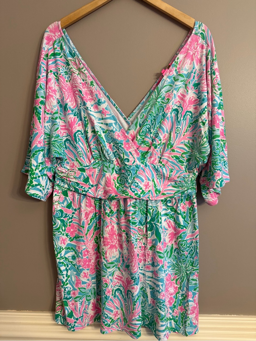 Lilly Pulitzer Parigi Skort Romper Amalfi Blue Leaf It Wild Floral XL